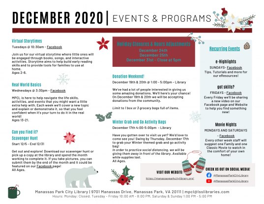 December 2020 Events & Programs Descriptions - English
