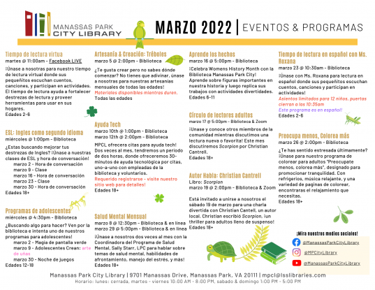 March 2022 Event Descriptions - ES