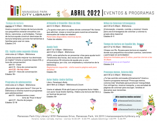 April 2022 Event Descriptions - ES