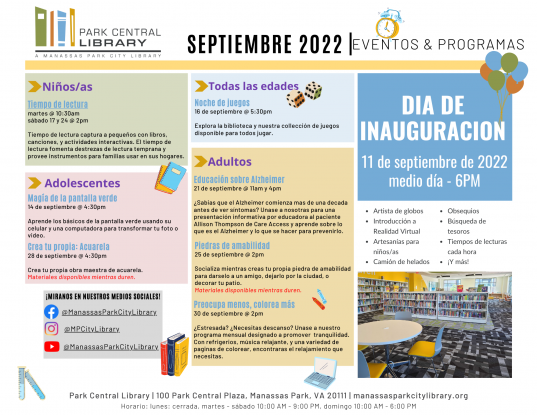 September 2022 Event Descriptions-Spanish