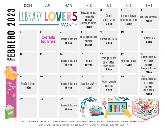 February 2023 Library Events Calendar - SPA