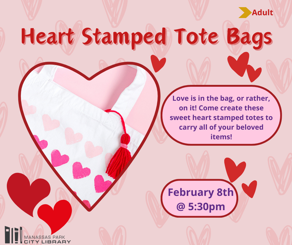 Heart Stamped Tote Bags