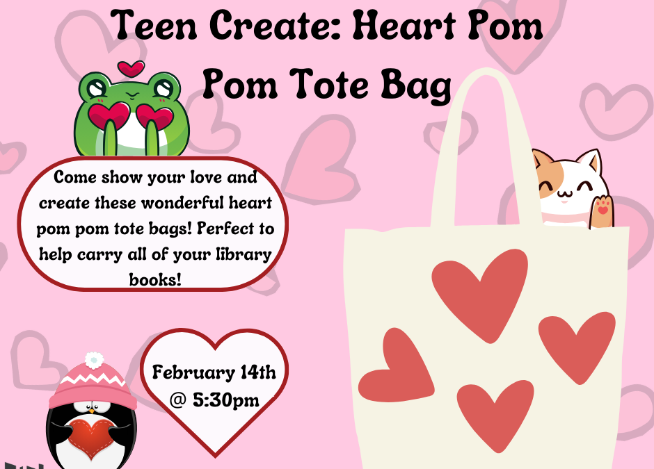 Teen’s Create: Heart PomPom Tote Bags
